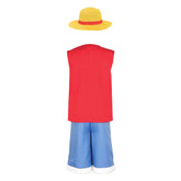 Kids Children Anime One Piece Luffy Cosplay Costume Coat Pants Set Halloween Carnival Party Suit